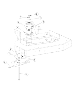 Spindle Assembly 36-Inch Diagram and Parts List for H1536 55AI4HPR750-WAM Cub Cadet Lawn Mower